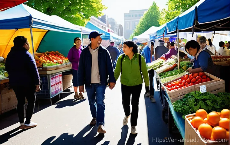 미래 식단에 대한 정책적 접근 - **Prompt for Sustainable Agriculture:**
    A vibrant, sun-drenched outdoor scene depicting a modern...